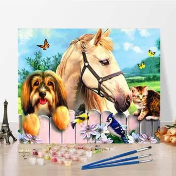 Картина по номерам, украшение для дома, ручная роспись, декомпрессия, сделай сам, цифровая картина маслом, холст, живопись 40x50cm no frame