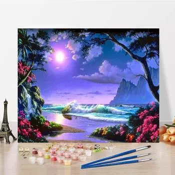 Картина по номерам Украшение дома Ручная роспись DIY Цифровая картина маслом Декомпрессия Холст Картина 40x50cm no frame