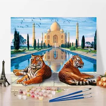 Картина по номерам, украшение дома, сделай сам, цифровая картина маслом, декомпрессия, холст, ручная роспись 40x50cm no frame