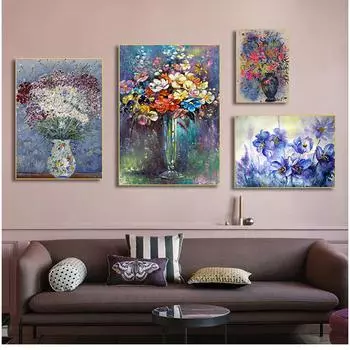 Картина постер для гостиной, домашнего декора, абстрактный цветок в вазе, Орхидея, холст, картина, печать на холсте, настенное искусство 21cm30cm NoFrame