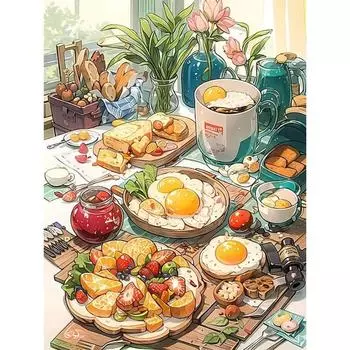 Картина Ruopoty по номерам 40x50 см, пищевая акриловая раскраска по номерам, ремесленные изделия для домашнего декора, подарок своими руками 40x50cm NO Frame