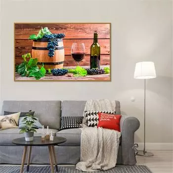 Картина с изображением фруктов, винограда, вина, ведро, холст, настенные панно с принтом для гостиной, кухни, украшение, современный домашний постер на скандинавскую тему 21cm30cm NoFrame