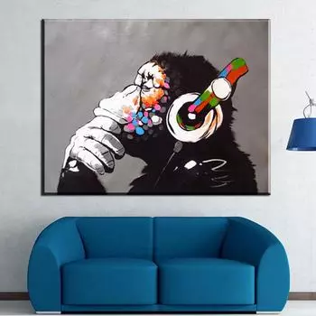 Картина с изображением обезьяны, современная забавная картина с изображением обезьяны, алмазная картина, домашний декор 20X30CM