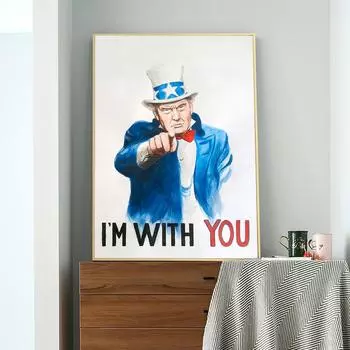 Картина с изображением Трампа, портретный постер, настенный декор, большая картина для дома, безрамное искусство, украшение для дома, комнаты, современное, без рамки 21*30cm