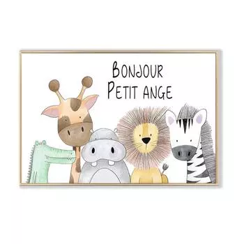 Картина с изображением животных из мультфильма, холст, картина, украшение на стену 21cm30cm NoFrame