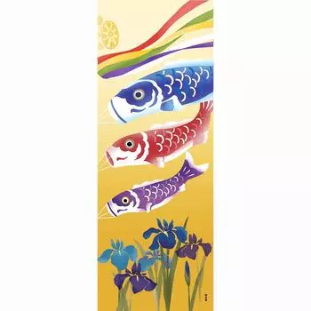 Картина с рисунком хама, тенугуи, карп, стример и ирисы