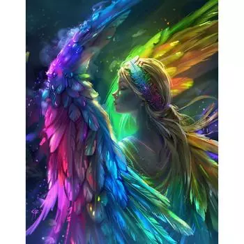 Картина «сделай сам» по номерам для взрослых, красочные крылья, женская фигурка, изображение с цифрами, акриловая краска, инструменты для домашнего декора