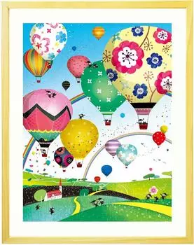 Картина Smile Hope для интерьера и входа в рамке M x Feng Shui Картина для гостиной Художественный постер в рамке Радуга Воздушный шар Пейзаж