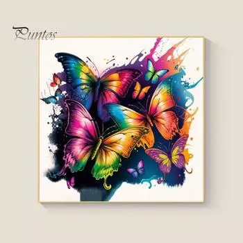 Картина со стразами Бабочка 5D Вышивка Полная дрель Блестящие стразы Красочные DIY Художественные ремесла Ручная работа Украшение стен Горный хрусталь Мозаика Картина разноцветный