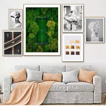 Картина Современное украшение для гостиной, настенное художественное изображение, голова, скульптура, статуя, абстрактный постер, скандинавский холст, принт 21cm30cm NoFrame