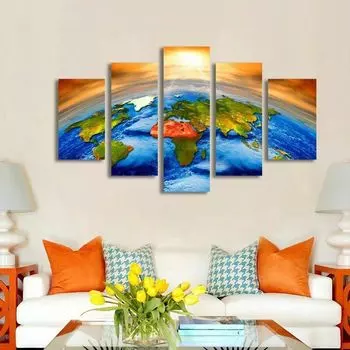 Картина «Великая земля», 5 шт., HD настенная живопись, печать на холсте, HD печать, постеры, картины, картина маслом для гостиной, домашний декор, фотографии 20x35 20x45 20x55cm