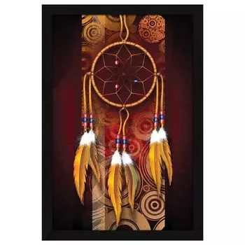 Картина в рамке из бумажной вазы для цветов, настенный декор для гостиной, многоцветный, цветочный, 12,5 х 18,5 дюймов (Ловец снов) 12 x 18 in разноцветный