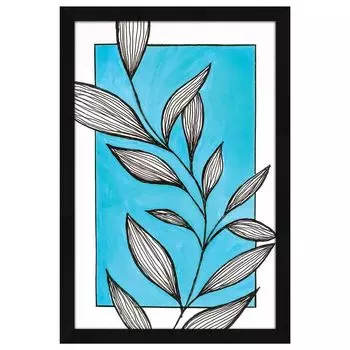 Картина в рамке из бумажной вазы для цветов, настенный декор для гостиной, многоцветный, цветочный, 12,5 х 18,5 дюймов (Синий-Цветок-Акрил) 12 x 18 in разноцветный