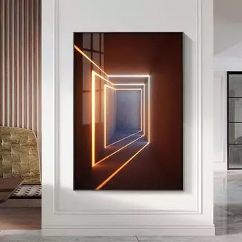 Картина в скандинавском стиле, картина света и тени на холсте, постеры, принты для входа, Декор в гостиную, настенное искусство 21cm30cm NoFrame