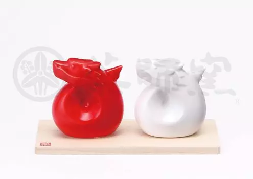 Картина Якусигама Ая Счастливый Дракон Красный и Белый Зодиак 2024 Татсу Новогоднее Украшение Интерьер Талисман На Удачу [66]