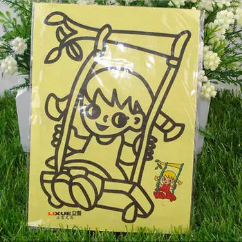 Картины из песка, 1x картинки для рисования песком, развивающая игрушка, случайный цвет, дети, сделай сам