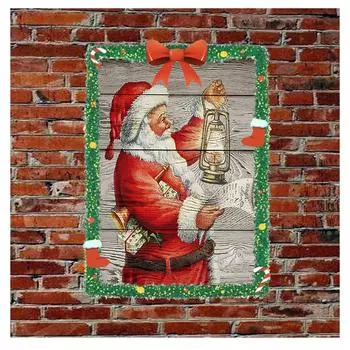 Картины Рождественский постер, настенное искусство, печать на холсте, фотографии для детской комнаты, дома, внутренняя рамка в рамке, винтажный Санта-фонарь на холсте 21cm30cm NoFrame