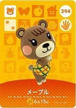 Карточка amiibo Animal Crossing 3-е издание Maple No.294