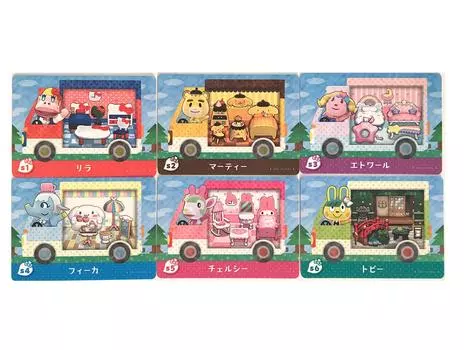 Карточка amiibo Nintendo Animal Crossing Sanrio Characters набор из 6 типов 3 типа случайных amiibo+ [Ограниченный] (включает наклейки)