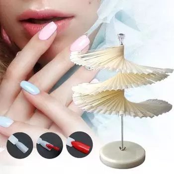 Карточка для отображения цвета ногтей. Гладкий край лака. Длительный срок службы. Отличная прозрачная подставка для геля для салона. естественный