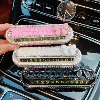 Карточка для парковки автомобиля, креативные стразы, красивый знак, аксессуары для номерного знака телефона D