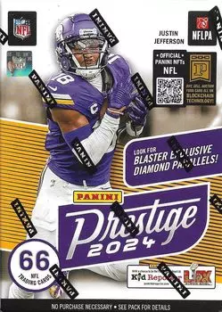 Карточка коллекционная футбольная Panini Prestige 2024 года в коробке Blaster фиолетовый