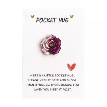 Карточка-обнимашка Yousheng с градиентной розой для женщин и мужчин, мини-жетоны-обнимашки для кармана с поздравительной открыткой, вдохновляющие подарки для отношений на расстоянии