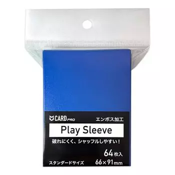КАРТОЧКА PRO Play Sleeve Play Sleeve Embossed Standard Card Для обычных карточек Одинарный рукав Рекомендуется 64 штуки 66 x (F. Синий, 91мм)
