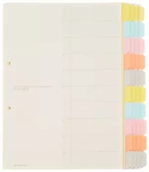 Карточка-разделитель для индекса файлов KOKUYO A4 10 стопок 2 отверстия 5 комплектов Shiki-130Z