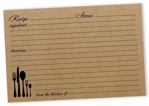 Карточка рецептов Inkdotpot 6x4 дюйма, односторонние карточки с рецептами, классические карточки с рецептами из крафт-бумаги 6x4 коричневый