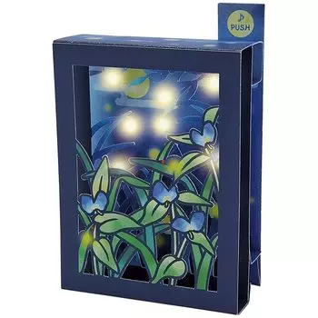 Карточка с сообщением sanrio летняя открытка Светлячки в ночном небе Звуки насекомых в журчании реки Карточка с музыкальной шкатулкой Можно транспортировать