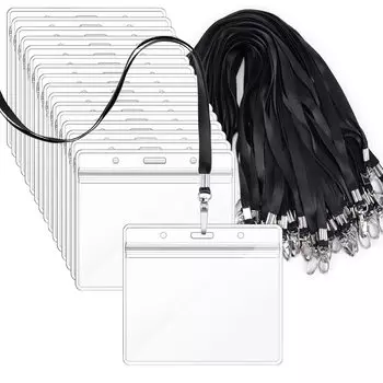 Карточка Segarty Имя Имя 50 Подвесные Имя Сотрудник Прозрачная Имя Карта Карты Шея Двойной Шея Для Сотрудника Деловой Пропуск Чехол Изготовлен из