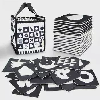 Карточки для визуальной стимуляции детей Aipinqi, прочные на разрыв, черно-белые, для раннего образования