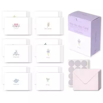 Карточки Monolike на каждый день 12 видов x 3 шт. + конверт 36 шт. + наклейка 36 шт., Маленький сад..., 1 комплект