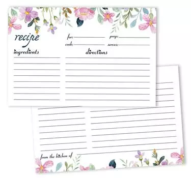 Карточки рецептов Inkdotpot 4x6 дюймов (Набор из 50) , Толстые двухсторонние карточки премиум-класса - белые карточки для заметок с рецептами в современном стиле 6x4 белый