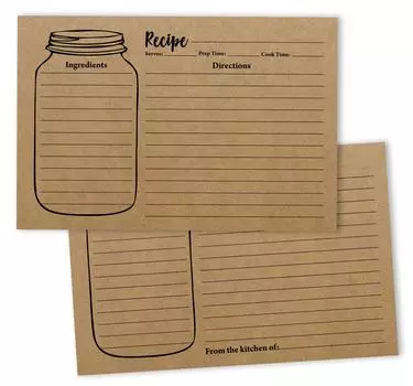 Карточки рецептов Inkdotpot 4x6 дюймов (Набор из 50) , Толстые двухсторонние карточки премиум-класса - белые карточки для заметок с рецептами в современном стиле 6x4 коричневый