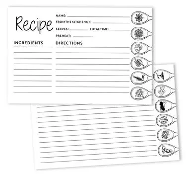Карточки рецептов Inkdotpot 4x6 дюймов (Набор из 50) , Толстые двухсторонние карточки премиум-класса - белые карточки для заметок с рецептами в современном стиле 6x4 белый