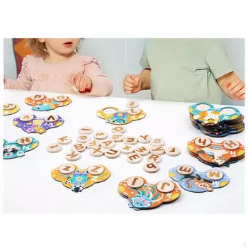 Карточки с алфавитом для малышей Игра-головоломка «Распознавание букв» Карточки «Соответствие» Слова