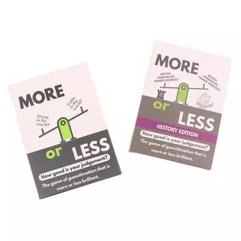 Карточная игра «Больше или меньше» Игра-викторина, основанная на увлекательной настольной игре «Насколько хороши ваши суждения?» Образовательная игра A2