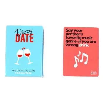 Карточная игра Dizzy Date для пар. Игра Date Nights. 100 карт и вечеринок. Идеальный подарок для пар. Идеально подходит для Date Nights. красный