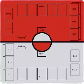 Карточная игра для 2 игроков, полноразмерный резиновый игровой коврик, сумка для хранения стартового набора Match 60 x 60 см, игровой коврик, нескользящий (Красный Белый)