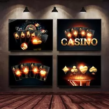 Карточная игра казино, азартные игры, печать на холсте, настенная живопись, постеры «Казино Рояль», принты, казино, азартные игры, настенная художественная роспись, домашний декор 21x30 No Frame