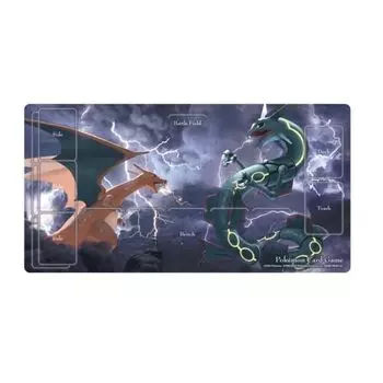 Карточная игра Pokemon Резиновый игровой коврик Чаризард против Рейквазы