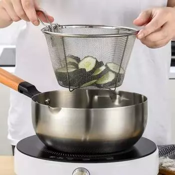 Картофель фри Домашняя кухня с ручкой из нержавеющей стали Складная корзина для жарки Пищевой дуршлаг Фильтр Кулинарные инструменты