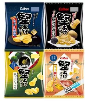 Картофель «Калби Катааге» Ассорти из 4 видов черного перца юдзу, морского леща со вкусом юдзу, 3 пакета, всего 12 пакетов. Типы нагура сёдзи, усусио, перец,