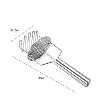 Картофельная давилка из нержавеющей стали, прочная двухслойная картофеледавилка, ручная машина для приготовления картофельного пюре, профессиональная металлическая толкушка серебряный