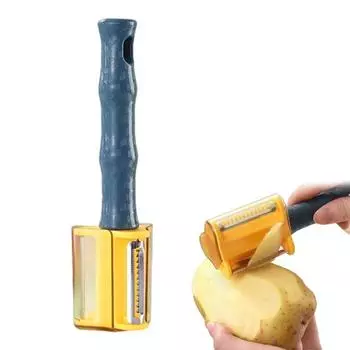 Картофельная овощечистка из нержавеющей стали, ультраострая 3-в-1, кухонная японская овощечистка для моркови и огурцов с нескользящей ручкой зелёный