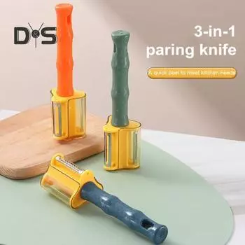 Картофельная овощечистка из нержавеющей стали, ультраострая 3-в-1, кухонная японская овощечистка для моркови и огурцов с нескользящей ручкой оранжевый