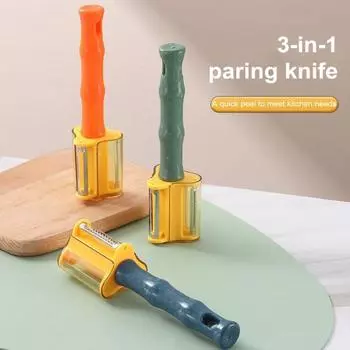 Картофельная овощечистка из нержавеющей стали, ультраострая 3-в-1, кухонная японская овощечистка для моркови и огурцов с нескользящей ручкой зелёный