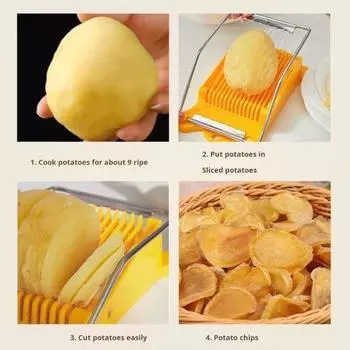 Картофельная яйцерезка Easy Press Пищевая ломтерезка Luncheon Meat Cutter с 14 проволоками из нержавеющей стали Сырорезка для мягких фруктов Тофу Фрукты дракона белый